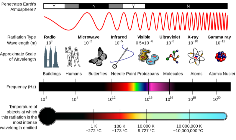 Figure 2. Electromagnetic spectrum properties Visible Light and Photosynthetic Pigments