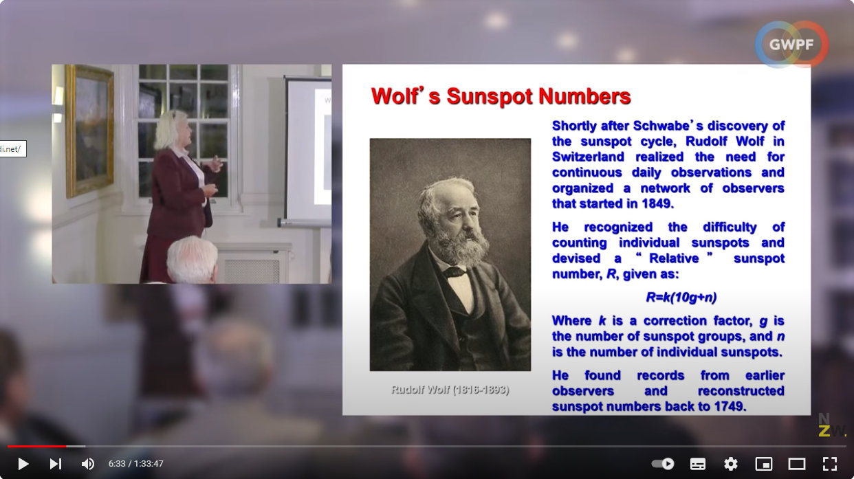 Wolf's sunspot number formula My Take on the Carbon Dioxide Narrative: Part 3: The Sun and Sunspots