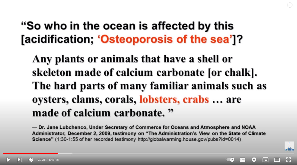 Those apparently affected by "Osteoporosis of the Sea" My Take on the Carbon Dioxide Narrative: Part 2 Extended