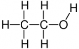 The structure of an ethanol molecule